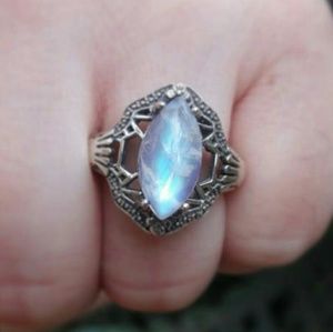 Moonstone Ring Size 8 Sterling Silver 925  *NEW*
